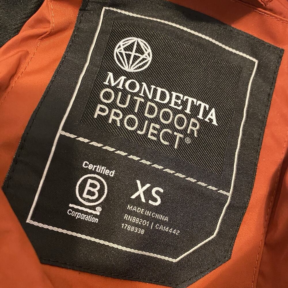 Mondetta Outdoor Women XS Orange Hooded 700 Down Fill Standard Mid Length Coat - Picture 5 of 13